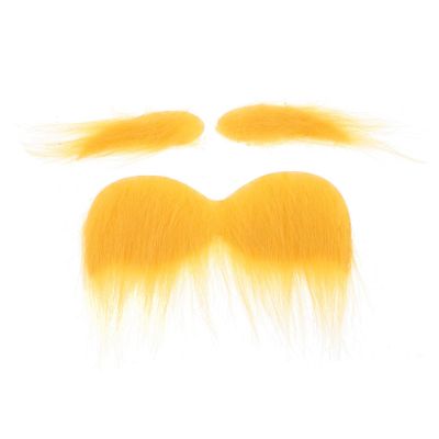 Cosplay Accessory Yellow Fiber Mustache, Reusable, 1 Set