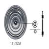 12 1/2-Inch Klaufix DDR Chrome Disc Wheel for Trailer or Handcart (1-Piece) view 4