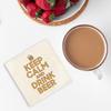 Linen Coasters, “Keep Calm and Drink Beer” Parody, England Aperiodie, 6 pcs (100 x 100 mm) view 3