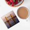Linen Coasters, Bridge of London England, Thames Architecture Monument, 6-Piece Set (100 x 100 mm) view 3