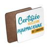 Wooden Coaster Certified Best Pharmacist in the Universe Doctor Pharmacy Medication, 1 Unit (95 x 95 mm) view 2