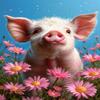 5D Diamond Painting Flower for Adults, Large Pig Picture, Full Drill DIY Rhinestone Embroidery Cross-Stitch Craft Kit, Living Room Wall Decor, 40 x 50 cm R-0 view 1