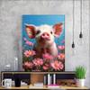 5D Diamond Painting Flower for Adults, Large Pig Picture, Full Drill DIY Rhinestone Embroidery Cross-Stitch Craft Kit, Living Room Wall Decor, 40 x 50 cm R-0 view 3