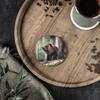 Round Ceramic Coasters, Grizzly Brown Bear in the Forest, 6-Pack (108 x 108 mm) view 2