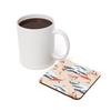 Wooden Coaster, Koi Carp in Japanese Kimono, Orange Fabric, 1 pc (95 x 95 mm) view 4