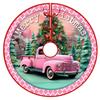 Morbuy Round Christmas Tree Skirt with Reindeer Design, Pink, 90 cm view 1