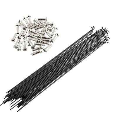 LUOKEKE Black Bicycle Spokes, 265 mm, for 27.5-Inch/700C Mountain and Road Bikes