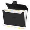 Brencco A4 Document Folder with 12 Compartments and Labels, Black view 1