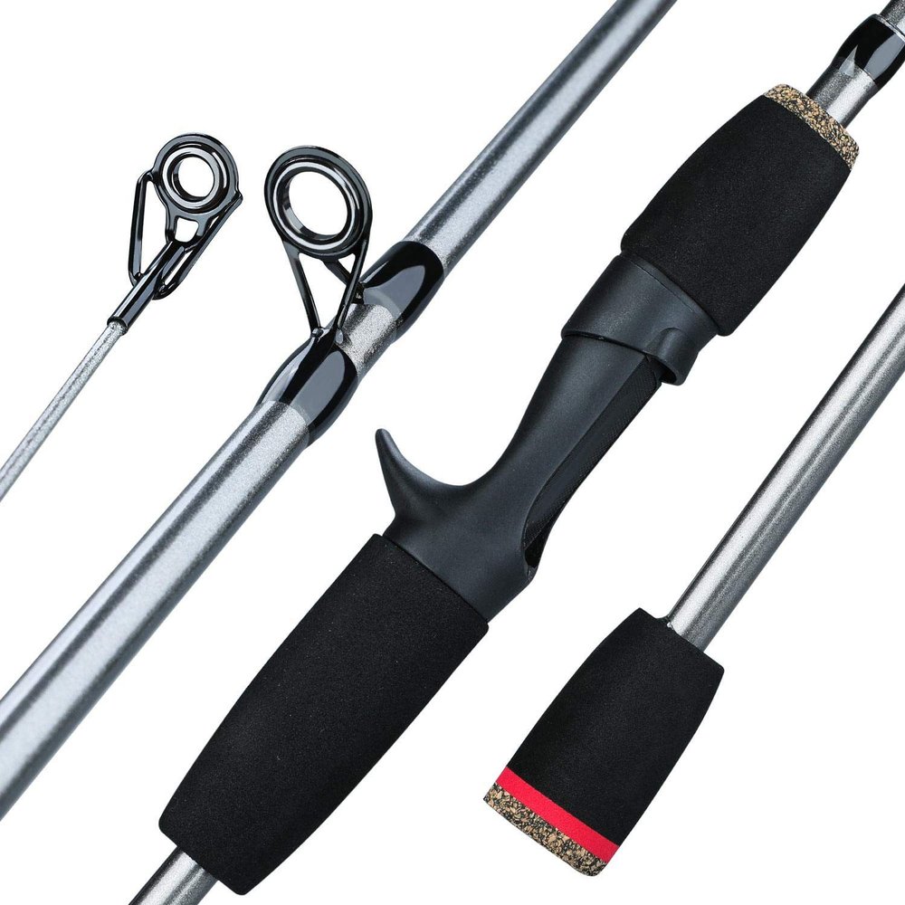 WANGBINGXING 5-Section Spinning Fishing Rod, Ultralight Carbon Fiber, Travel Freshwater Fishing Pole (Yellow)
