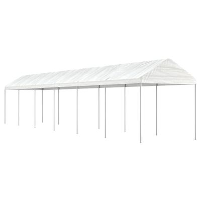 Furniture Select Gazebo with Roof, White, 13.38 x 2.28 x 2.69 m, Polyethylene