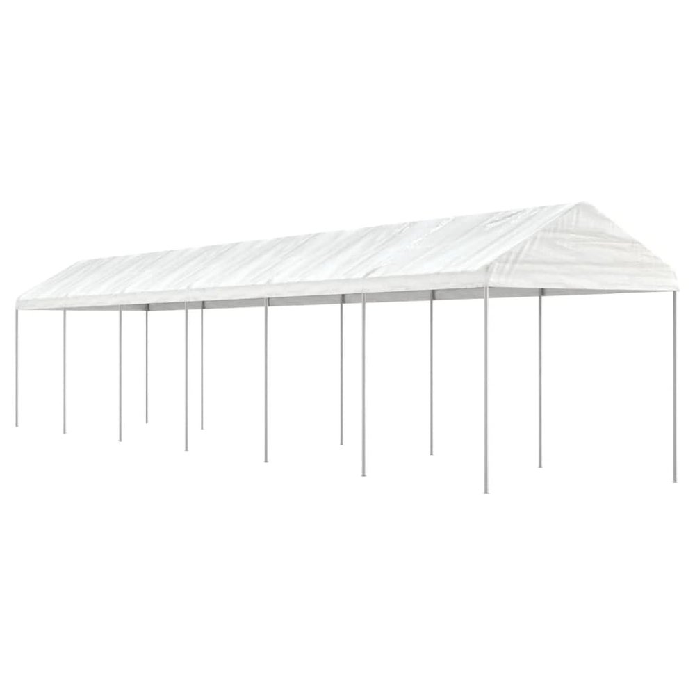 Furniture Select Gazebo with Roof, White, 13.38 x 2.28 x 2.69 m, Polyethylene