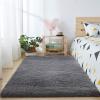 XUEDNGM Soft and Fluffy Area Rug 55 x 130 cm, High-Pile Non-Slip Washable Rug, Modern Gray Decor for Living Room and Bedroom view 1