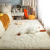 XUEDNGM Shaggy Plush Rug 160 x 300 cm, Washable, Soft, Non-Slip, White view 1