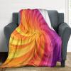 Orange-Purple Vortex Throw Blanket, Soft Flannel, 127 x 152 cm view 3
