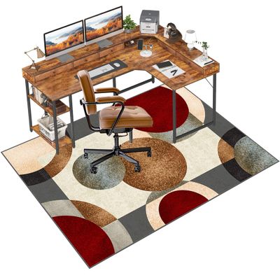 Fzamudng Office Chair Mat 120 x 160 cm, Floor Protection Mat for Hardwood, Laminate and Carpet