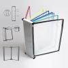 Wall-Mounted Flip-Through Display, A4 Price List Holder, 10 Panels, Orange view 3