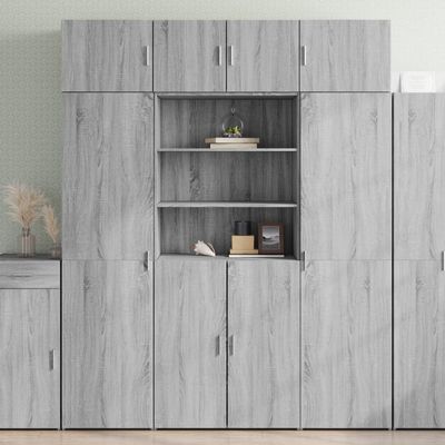 LXYZWRW Furniture Select Storage Cabinet, Sonoma Gray, 80 x 42.5 x 225 cm, Engineered Wood