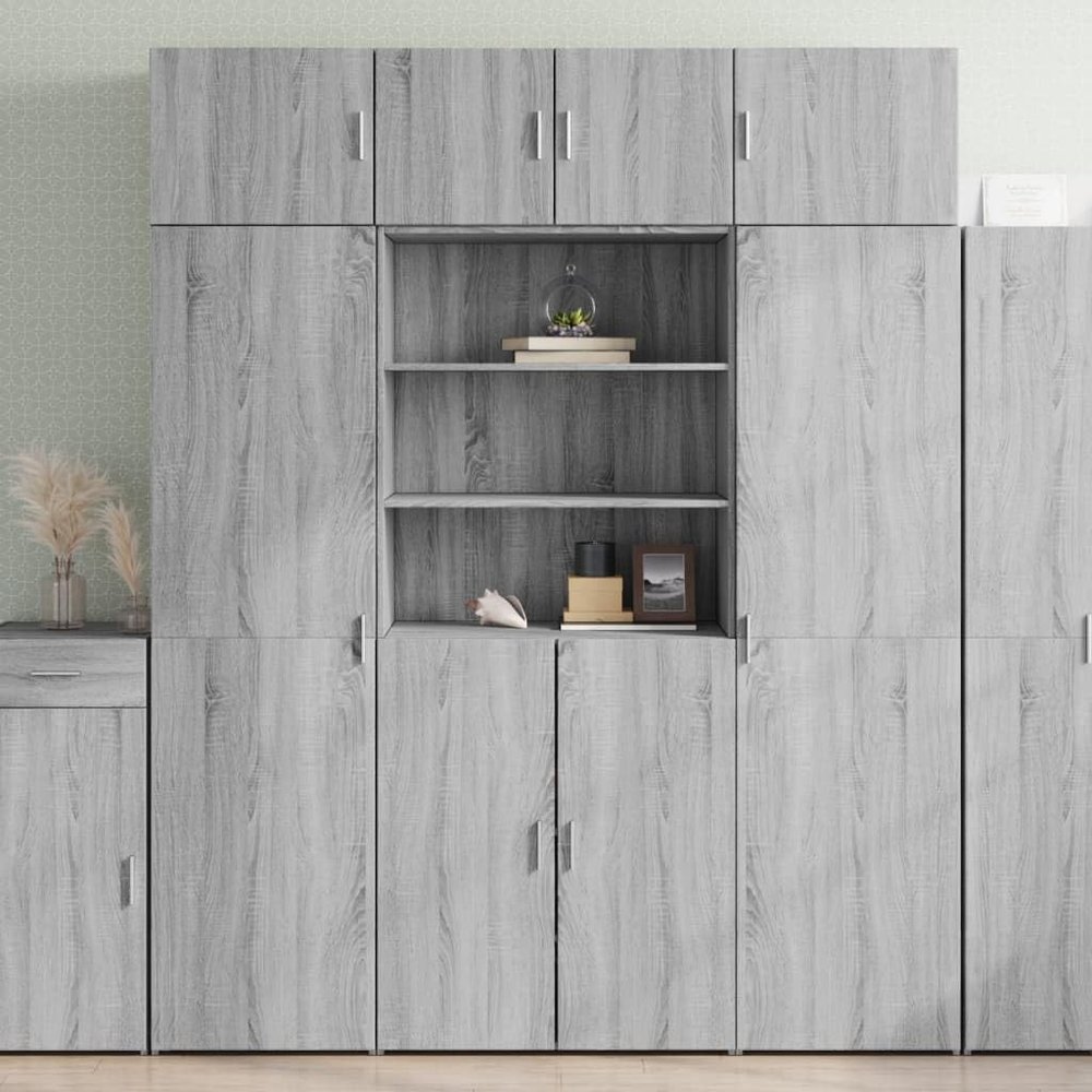 LXYZWRW Furniture Select Storage Cabinet, Sonoma Gray, 80 x 42.5 x 225 cm, Engineered Wood