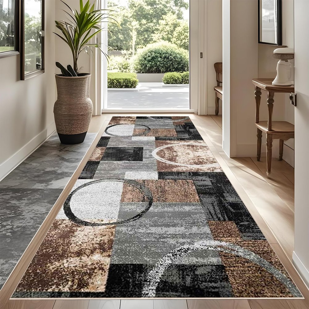 YUEAENK Hallway Runner Rug 100 x 250 cm, Washable, Non-Slip