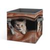 JTKLQBN Foldable Printed Cat Storage Cube with Double Handles view 1