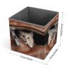 JTKLQBN Foldable Printed Cat Storage Cube with Double Handles view 2