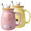 2-Pack Cute Cat Ceramic Mugs with Kawaii Lid and Spoon view 1
