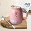 2-Pack Cute Cat Ceramic Mugs with Kawaii Lid and Spoon view 3
