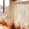 champracer Boho Farmhouse Crochet Café Curtain with Fringe, 90 x 38 cm view 2