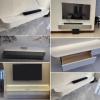Floating TV Stand, Wall-Mounted Media Console, Gray, 150 cm view 2