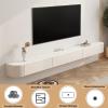 Floating TV Stand, Wall-Mounted Media Console, Gray, 150 cm view 3