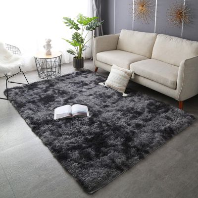 XUEDNGM Shaggy Area Rug 140 x 170 cm, Soft Washable Non-Slip Modern Rug, Dark Gray