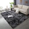 XUEDNGM Shaggy Area Rug 140 x 170 cm, Soft Washable Non-Slip Modern Rug, Dark Gray view 1