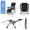 Outdoor Folding Lounge Chair with Padded Seat, Mesh Backrest, Cushion and Cup Holder, Purple Pads/Silver Frame view 2