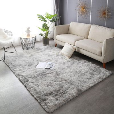 XUEDNGM Soft Shaggy Area Rug 100 x 110 cm, Light Gray