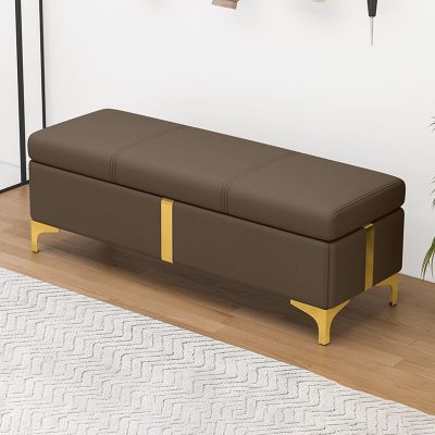Modern Upholstered Storage Bench with Shoe Rack