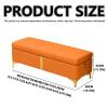 Modern Upholstered Storage Bench with Shoe Rack view 2