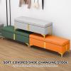 Modern Upholstered Storage Bench with Shoe Rack view 3