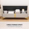 Modern Upholstered Storage Bench with Shoe Rack view 4