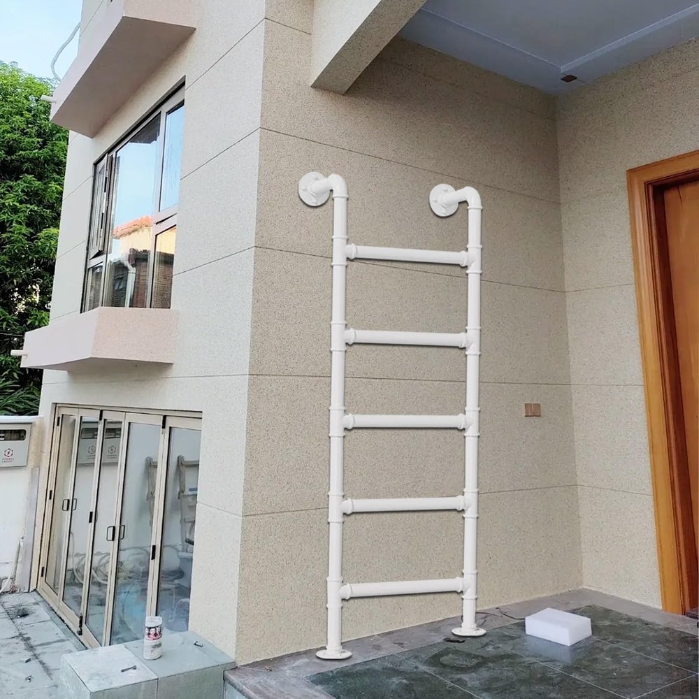 Emergency Window Ladder, Wall-Mountable Basement and Attic Ladder for Apartments, Fixed Bunk Bed Ladder, Entry Ladder (195 cm)