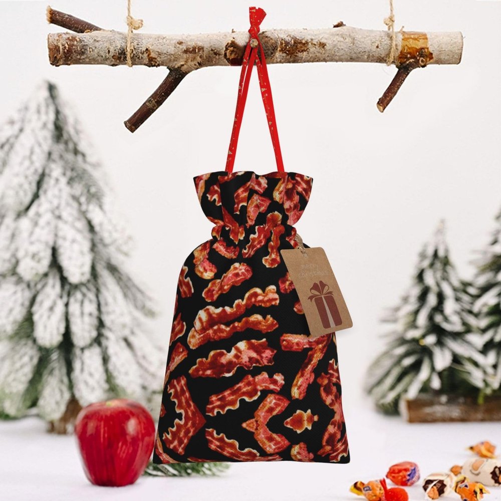 Plaid Pattern Drawstring Christmas Gift Bags