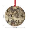 Travel the World Christmas Ornament – Vintage Map Acrylic Keepsake view 2