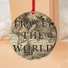 Travel the World Christmas Ornament – Vintage Map Acrylic Keepsake view 3