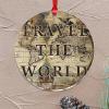 Travel the World Christmas Ornament – Vintage Map Acrylic Keepsake view 4