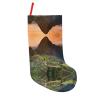 CHANGLEI Christmas Stocking, Village on a Hilltop Design, 45.7 cm, Personalized Print, Plush Hanging Christmas Stocking, Black, One Size view 1