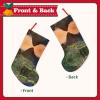 CHANGLEI Christmas Stocking, Village on a Hilltop Design, 45.7 cm, Personalized Print, Plush Hanging Christmas Stocking, Black, One Size view 2