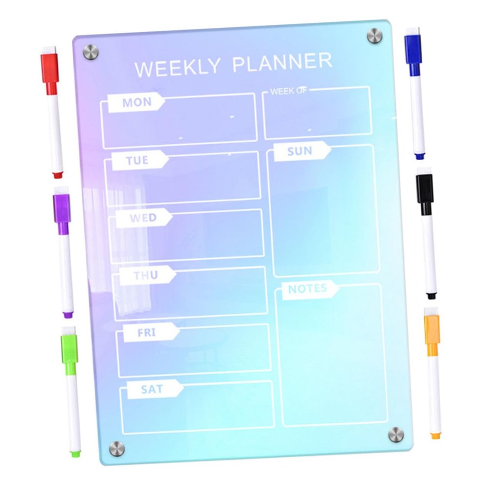 SHOWERORO Dry-Erase Acrylic Refrigerator Weekly Planner Board