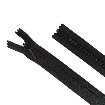 AMENGJ Sewing Zippers, 10 Pieces, No. 3 Invisible Nylon Zippers, 8–24 in (20–60 cm), Black, 40 cm