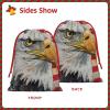 Patriotic Eagle Print Drawstring Gift Bags, Various Sizes view 3