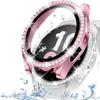 DEALELE [2-Pack] Glitter Diamond Cases with Tempered Glass for Samsung Galaxy Watch FE/5/4 40mm, Pink + Clear view 1