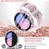 DEALELE [2-Pack] Glitter Diamond Cases with Tempered Glass for Samsung Galaxy Watch FE/5/4 40mm, Pink + Clear view 3